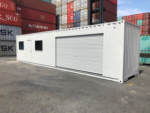 40FT STANDARD CONTAINER WITH SIDE ROLL UP AND MAN DOOR